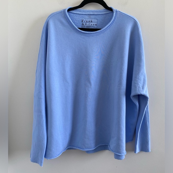 Frank & Eileen Blue Anna Long Sleeve Capelet Triple Fleece Sweatshirt Size XL - Picture 3 of 10